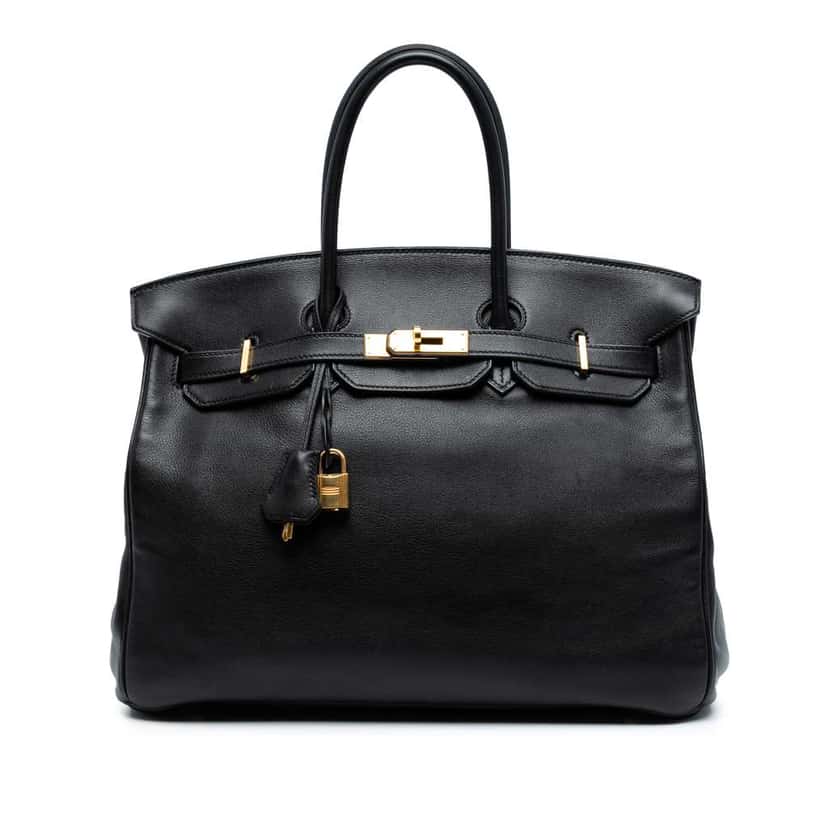 Hermès Swift Birkin Retourne 35 Black Leather Good condition - Front View