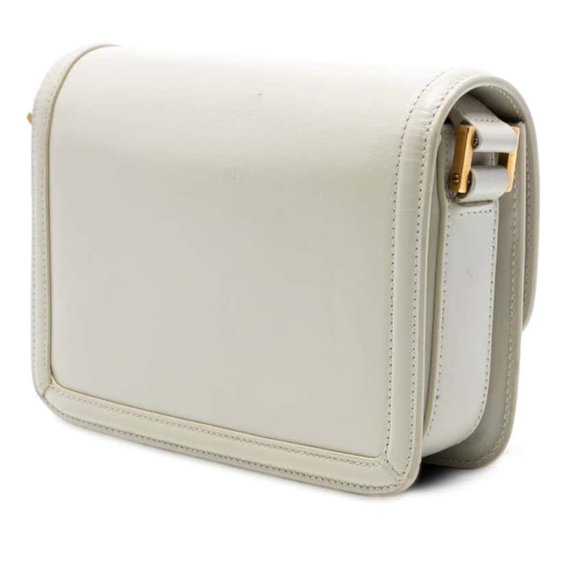 Saint Laurent Small Calfskin Solferino Satchel In Box White Leather Good condition - Back View