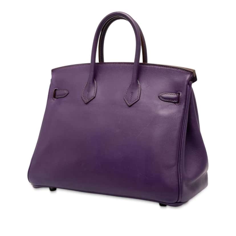 Hermès Swift Birkin Retourne 25 Purple Leather Good condition - Back View