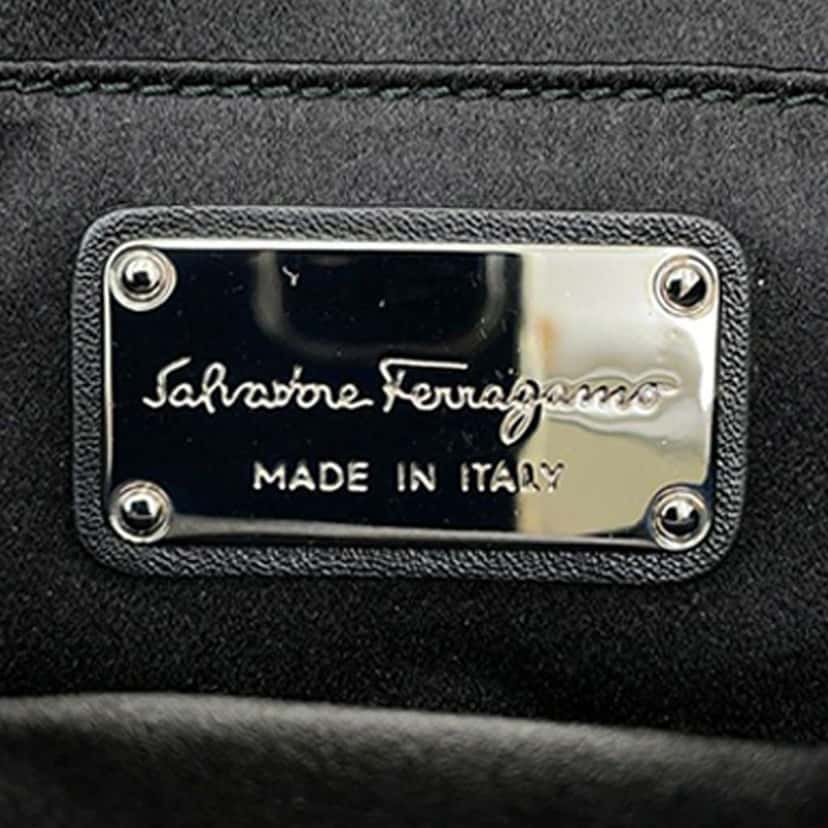 Salvatore Ferragamo Lace Vara Flap Crossbody Black Good condition - Box View