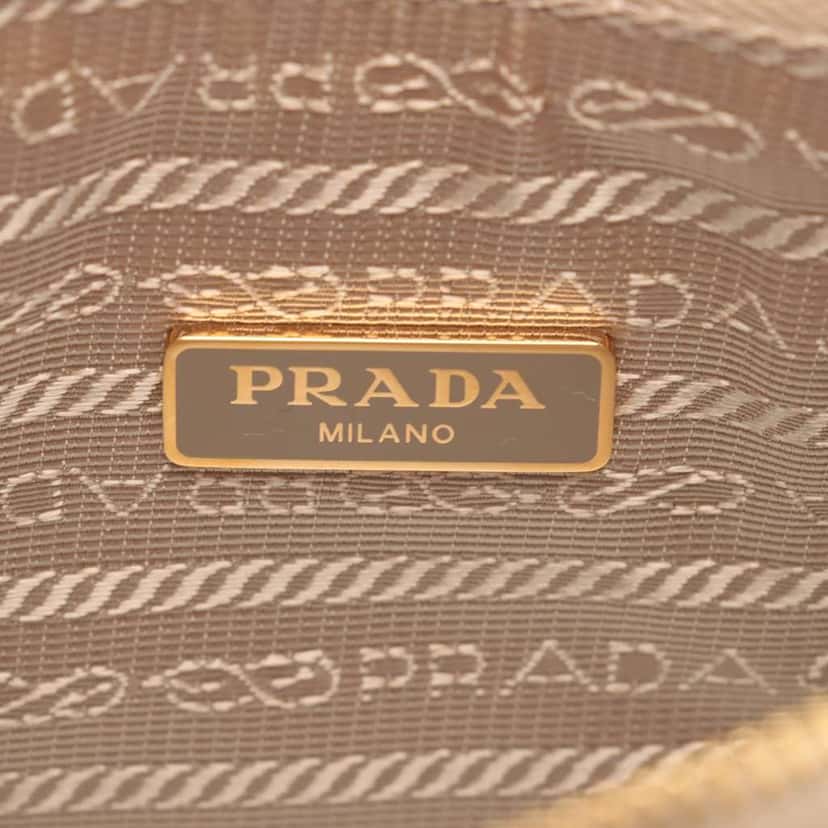 Prada Mini Metallic Saffiano Lux Re Edition Bag Gold Leather Good condition - Model View