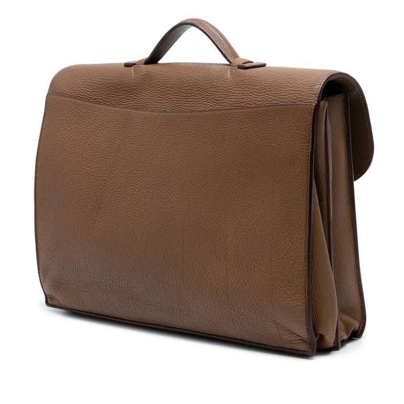 Hermès Togo Sac A Depeches 38 Brown Leather Good condition - Back View