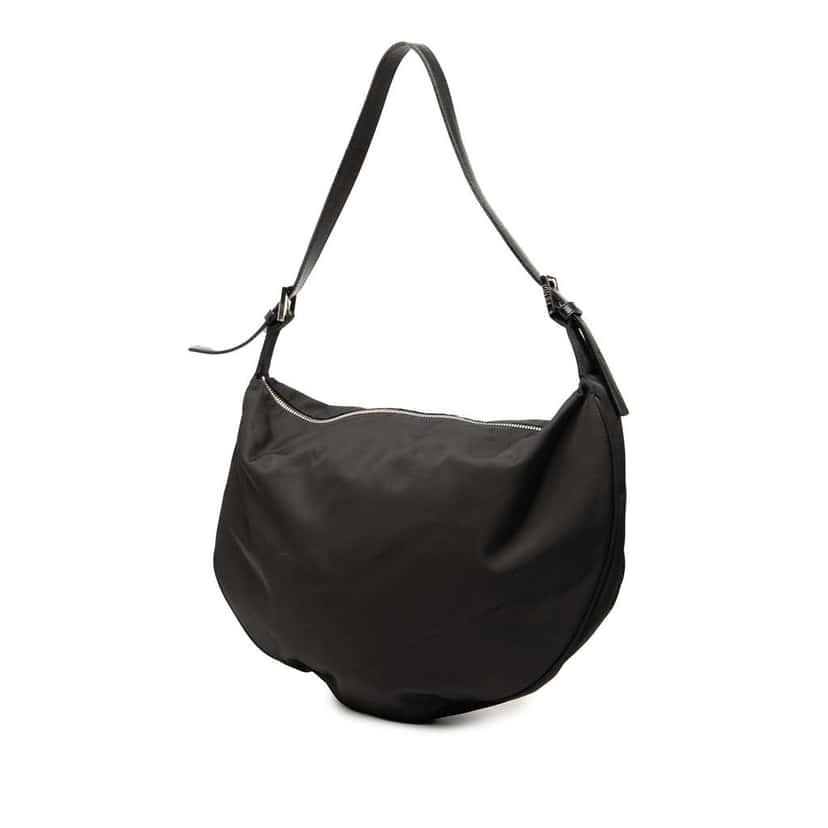Fendi Nylon FF Shoulder Bag Black Good condition - Back View