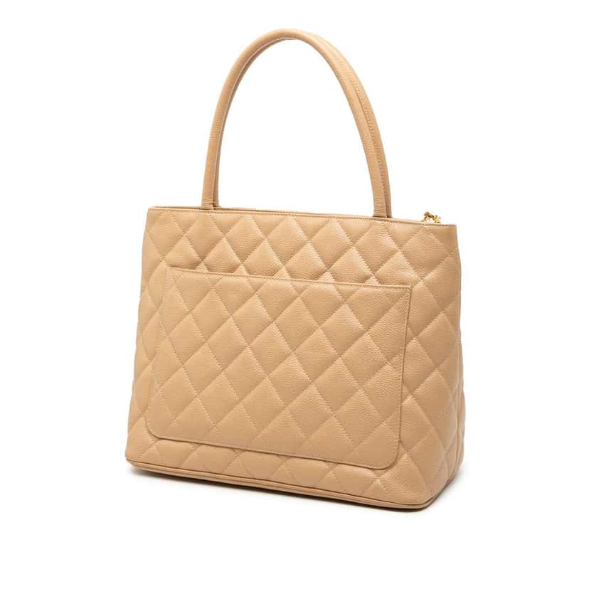 Chanel Caviar Medallion Tote Brown Leather Good condition - Back View