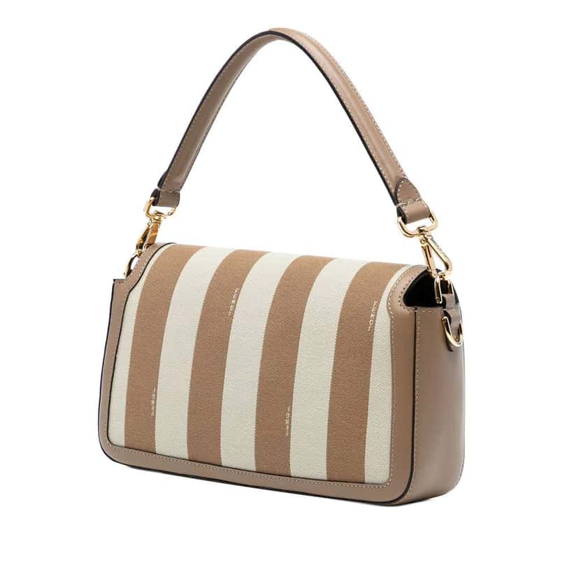 Fendi Pequin Canvas Baguette Satchel Brown Canvas Good condition - Back View