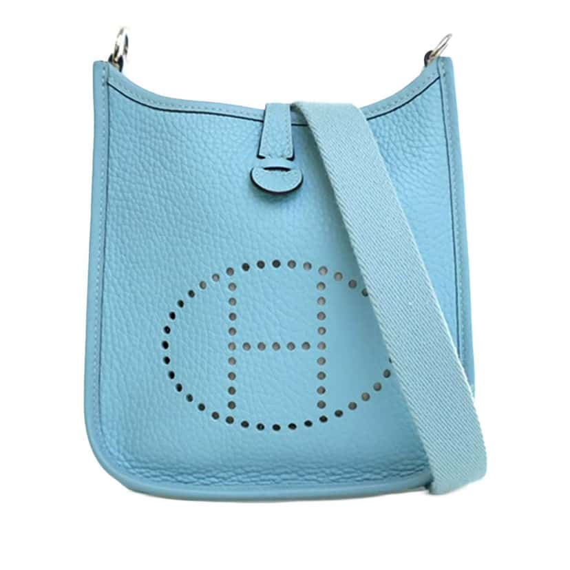Hermès Clemence Evelyne TPM 16 Blue Leather Good condition - Front View