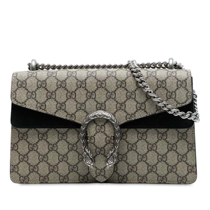 Gucci Medium GG Supreme Dionysus Shoulder Bag Brown Canvas Good condition - Front View