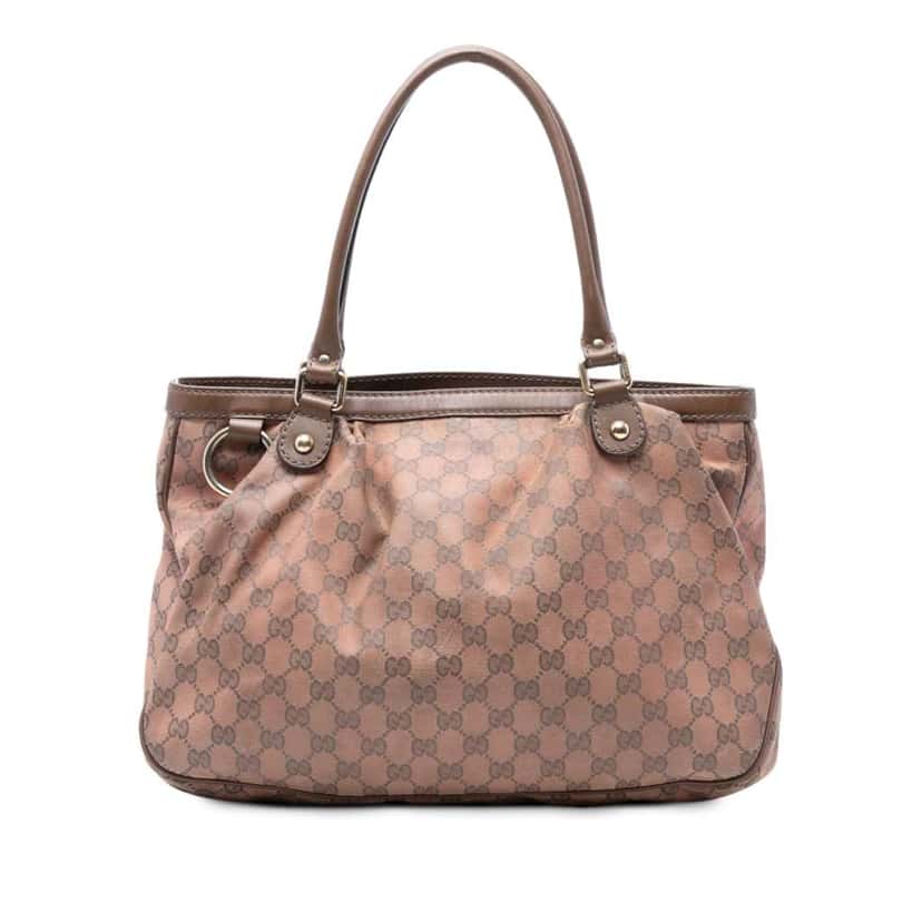 Gucci GG Canvas Sukey Tote Brown Canvas Good condition - Front View