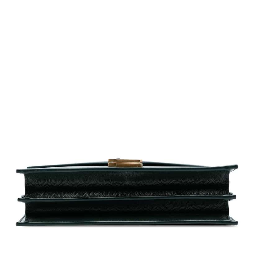 Saint Laurent Grain De Poudre Monogram Cassandra Clasp Bag Green Leather Good condition - Inside View