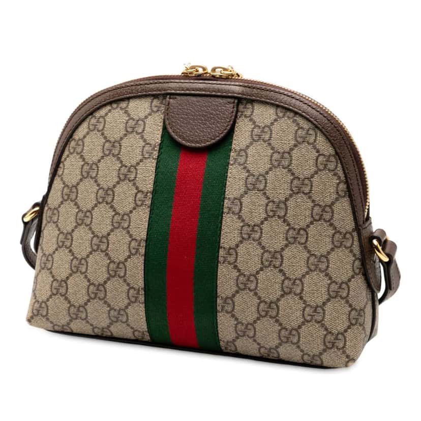 Gucci Small GG Supreme Ophidia Dome Crossbody Brown Canvas Good condition - Back View