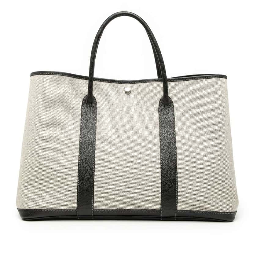 Hermès Toile and Negonda Garden Party 49 Grey Canvas Good condition - Front View