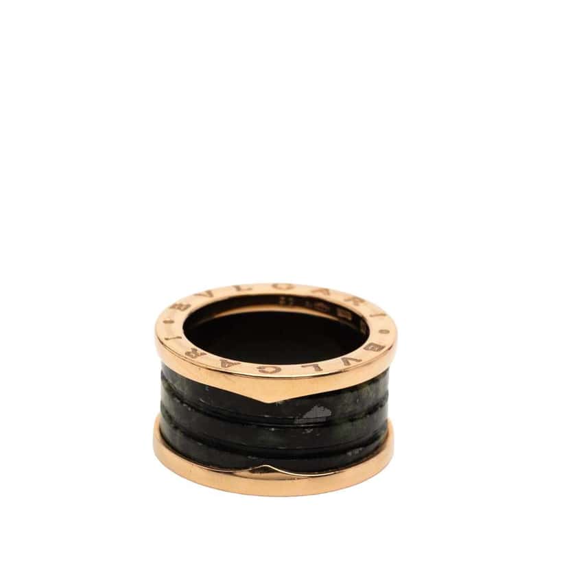 Bvlgari 18K Rose Gold and Bowenite B Zero1 Four Band Ring Pink Rose Gold Good condition - Inside View