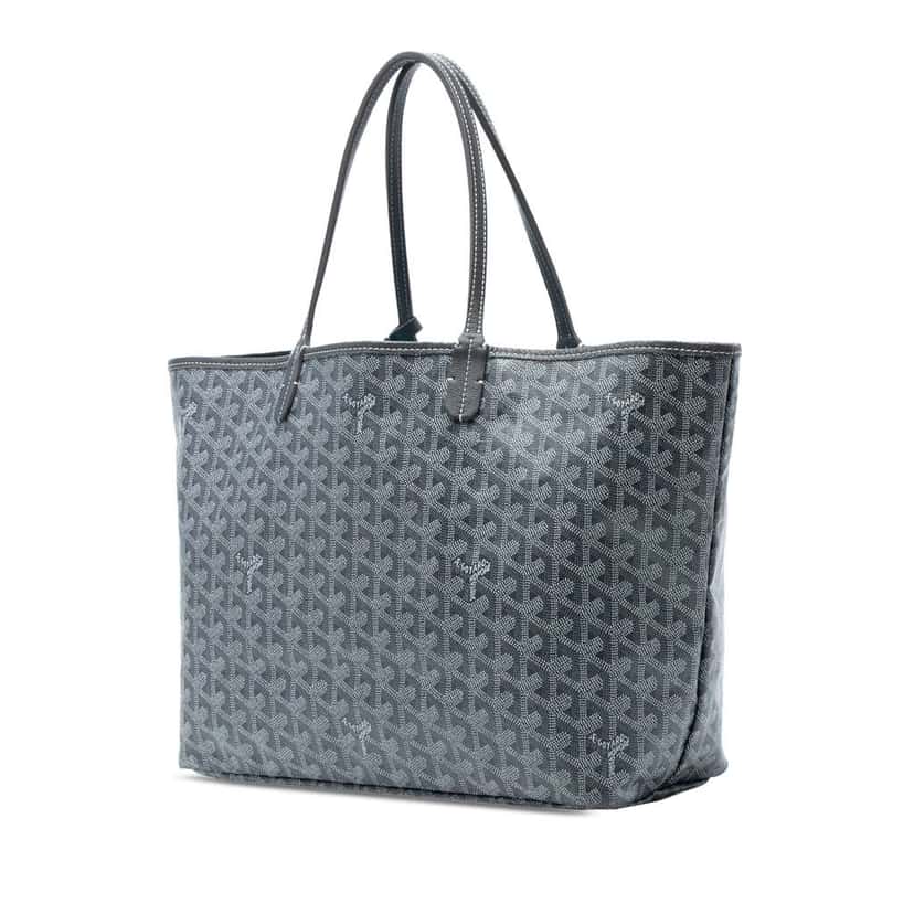 Goyard Goyardine Saint Louis PM Grey Canvas Good condition - Back View