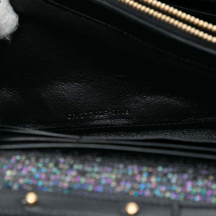 Saint Laurent Glitter Monogram Kate Wallet on Chain Black Polyester Good condition - Model View