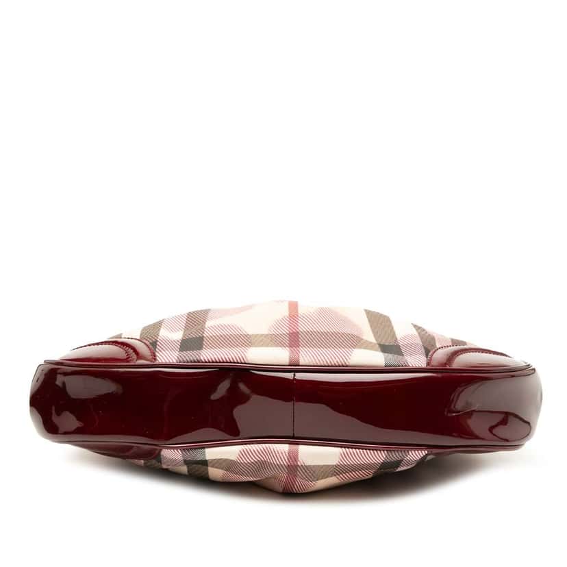 Burberry Hearts Nova Check Coated Canvas Shoulder Bag Brown Canvas Good condition - Inside View