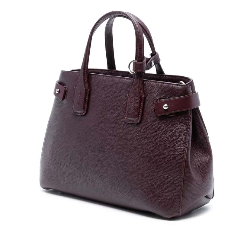 Burberry Small Grainy Calfskin Banner Satchel Red Leather Good condition - Back View