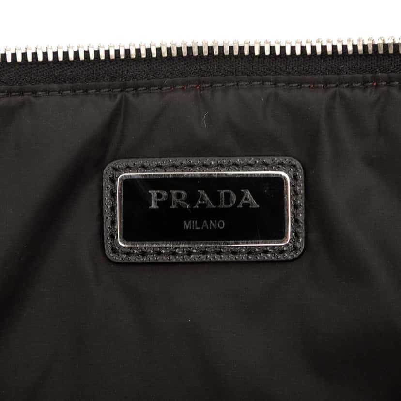 Prada Tessuto Soft Zip Clutch Red Very good condition - Box View