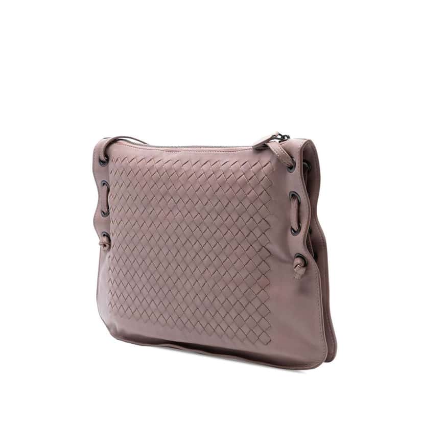 Bottega Veneta Nappa Intrecciato Nodini Crossbody Pink Leather Very good condition - Back View