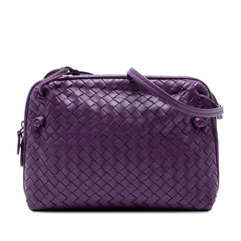 Bottega Veneta Nappa Intrecciato Nodini Crossbody Purple Leather Good condition - Front View