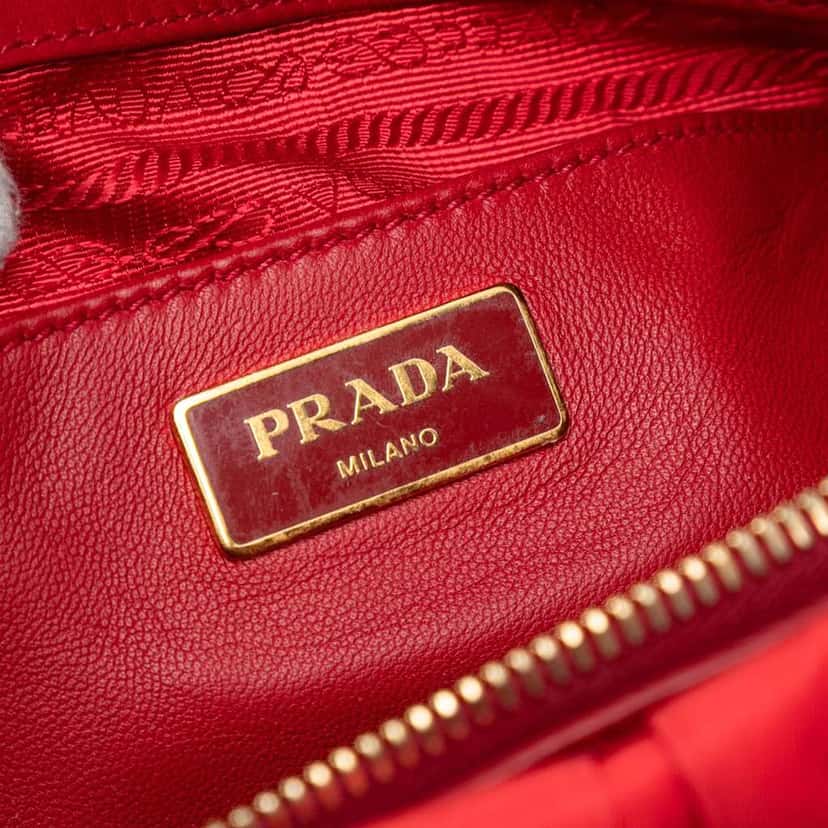 Prada Tessuto Gaufre Satchel Red Good condition - Box View