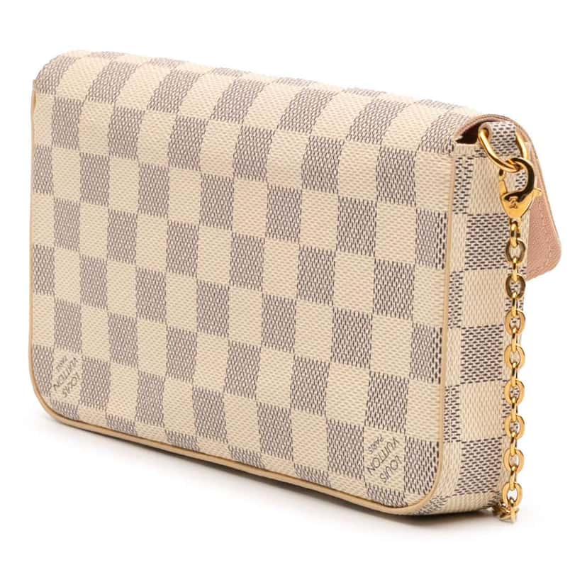 Louis Vuitton Damier Azur Pochette Felicie White Good condition - Back View