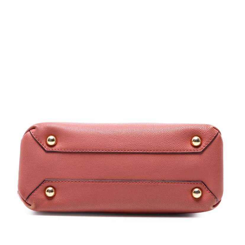 Burberry Small Grainy Calfskin and House Check Banner Satchel Pink Leather Very good condition - Inside View