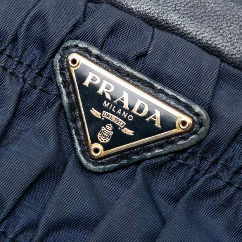 Prada Tessuto Gaufre Crossbody Blue Good condition - Box View