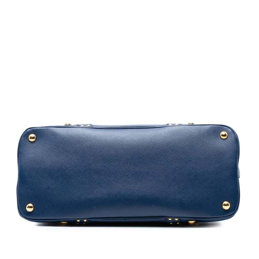 Prada Studded Saffiano Cuir Promenade Satchel Blue Leather Very good condition - Inside View