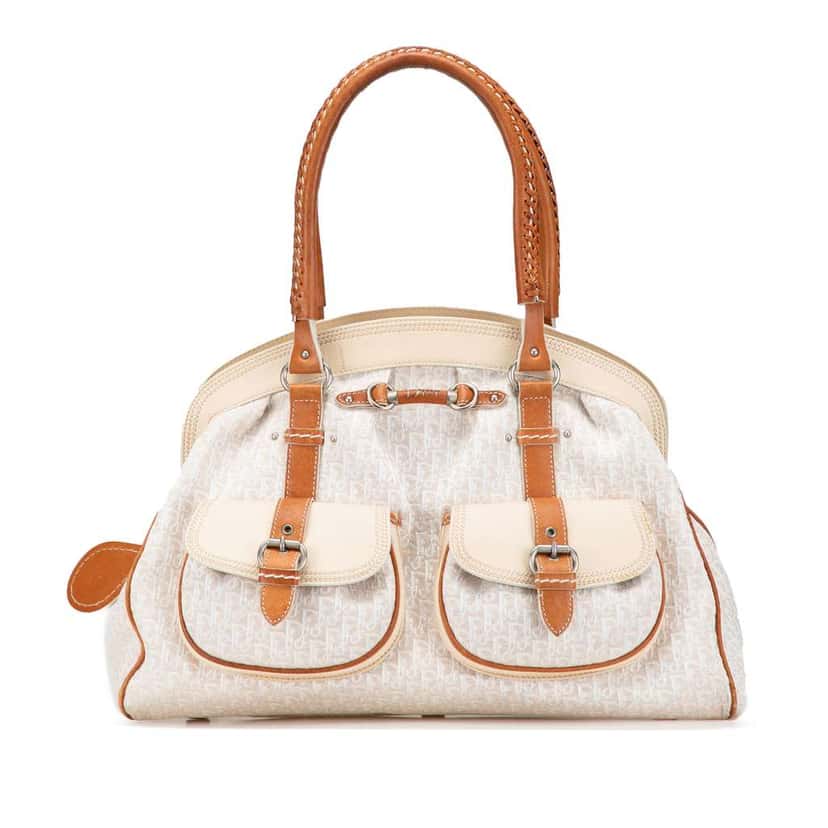 Dior Large Diorissimo Trotter Canvas My Dior Frame Pocket Handbag Brown Canvas Good condition - Front View