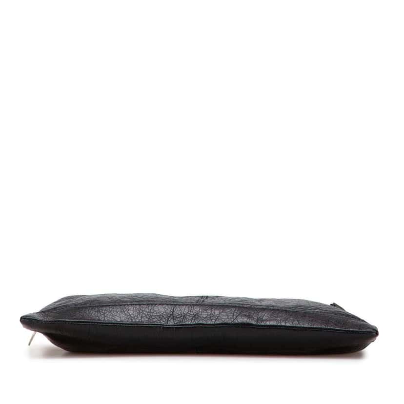Balenciaga Lambskin Motocross Classic Clip L Clutch Black Leather Good condition - Inside View