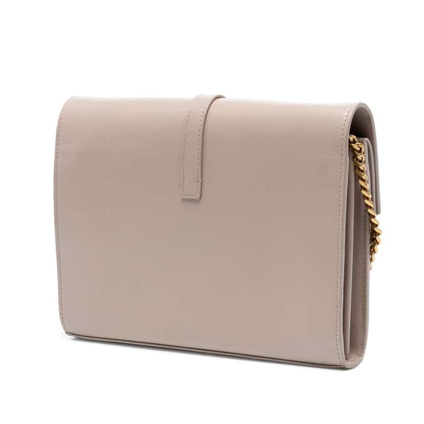 Saint Laurent Leather Monogram Sulpice Wallet on Chain Brown Leather Good condition - Back View