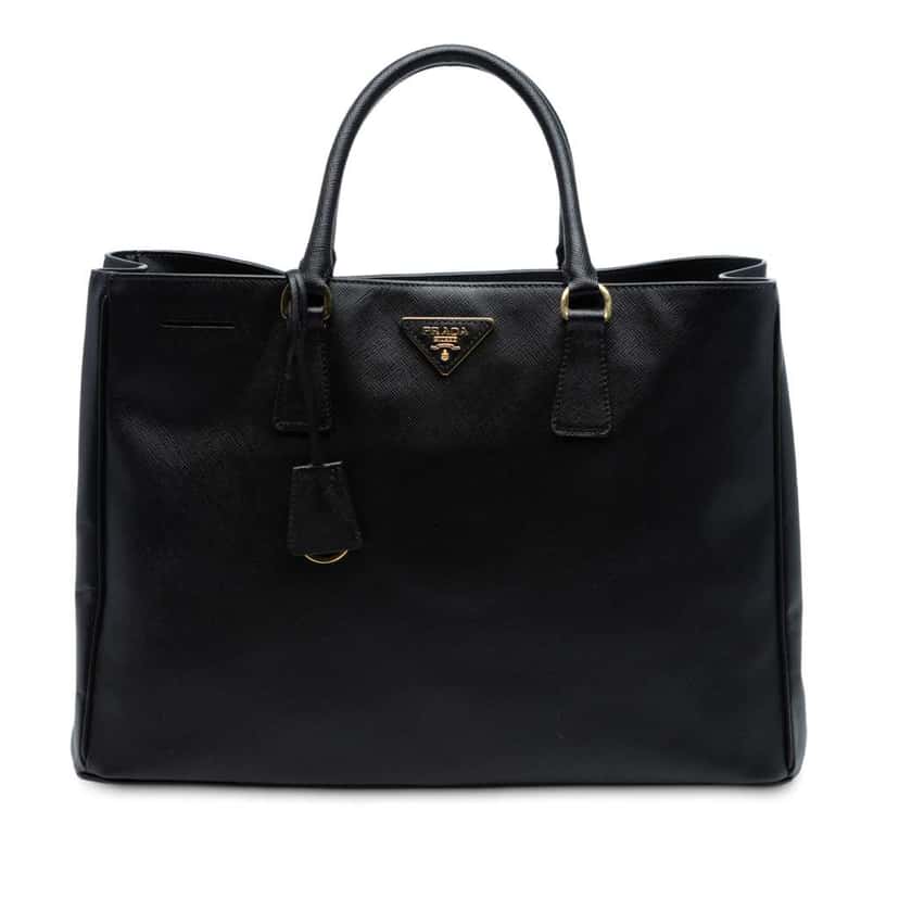 Prada Large Saffiano Lux Galleria Tote Black Leather Good condition - Front View