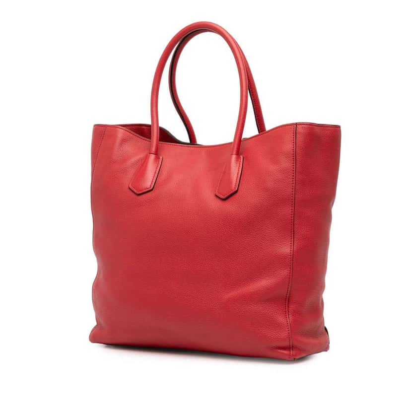 Prada Vitello Daino Open Convertible Tote Red Leather Good condition - Back View