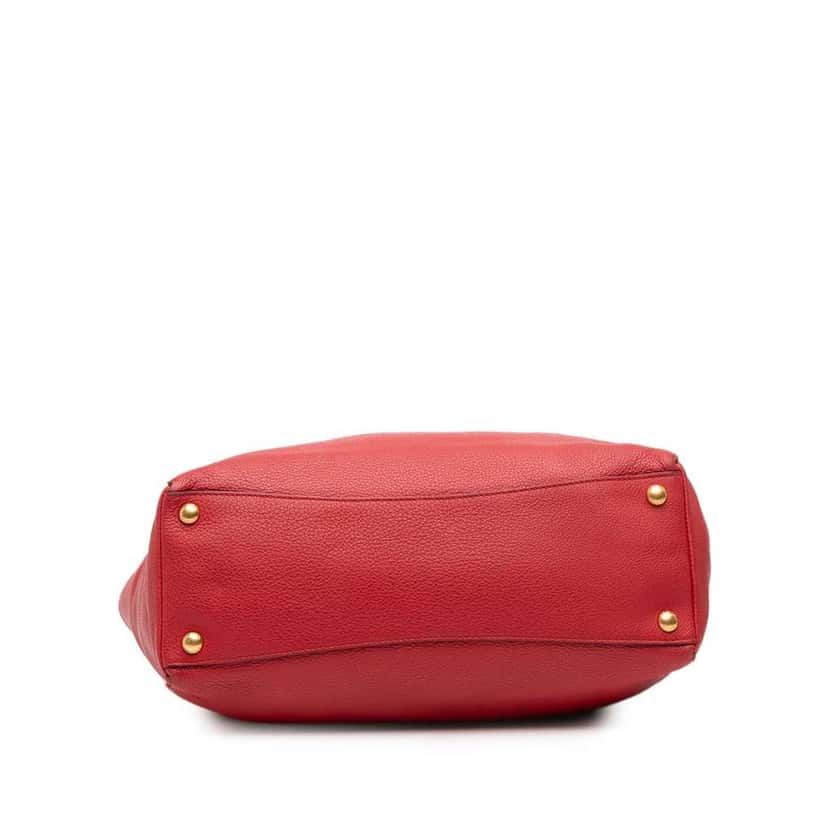 Prada Vitello Daino Open Convertible Tote Red Leather Good condition - Inside View