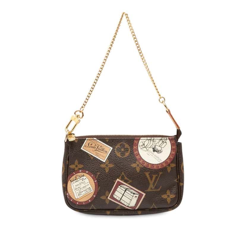 Louis Vuitton Monogram Patch Mini Pochette Accessoires Brown Very good condition - Front View