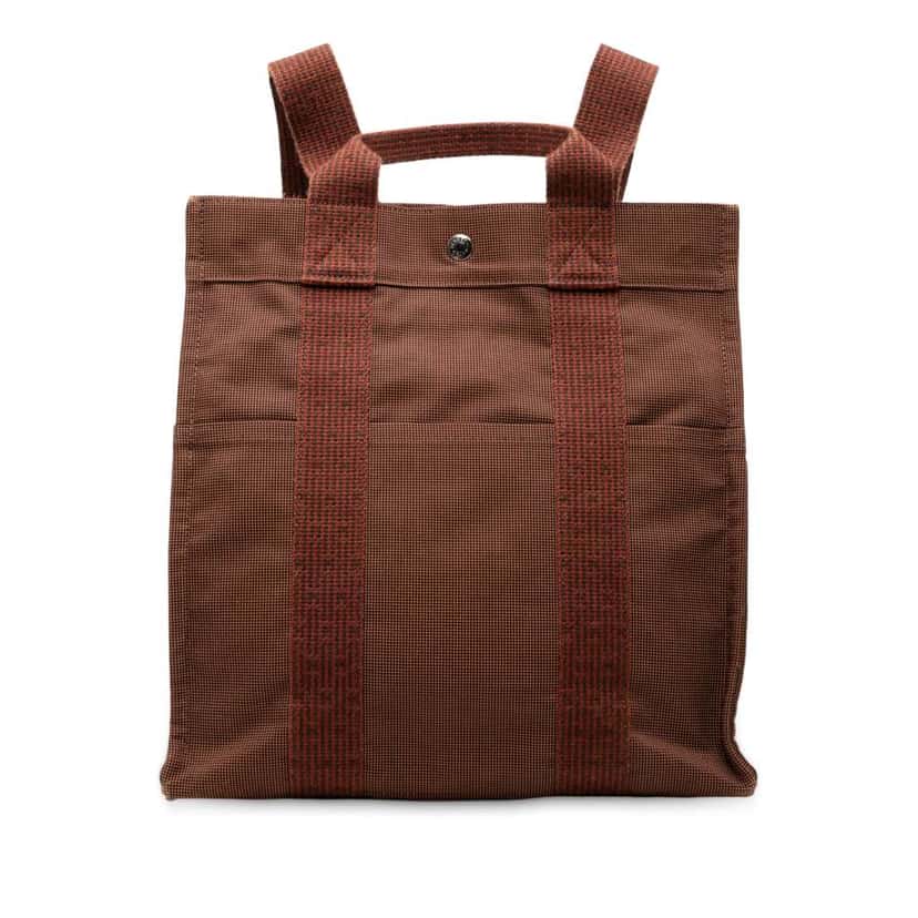 Hermès Canvas Herline Backpack PM Brown Canvas Good condition - Front View