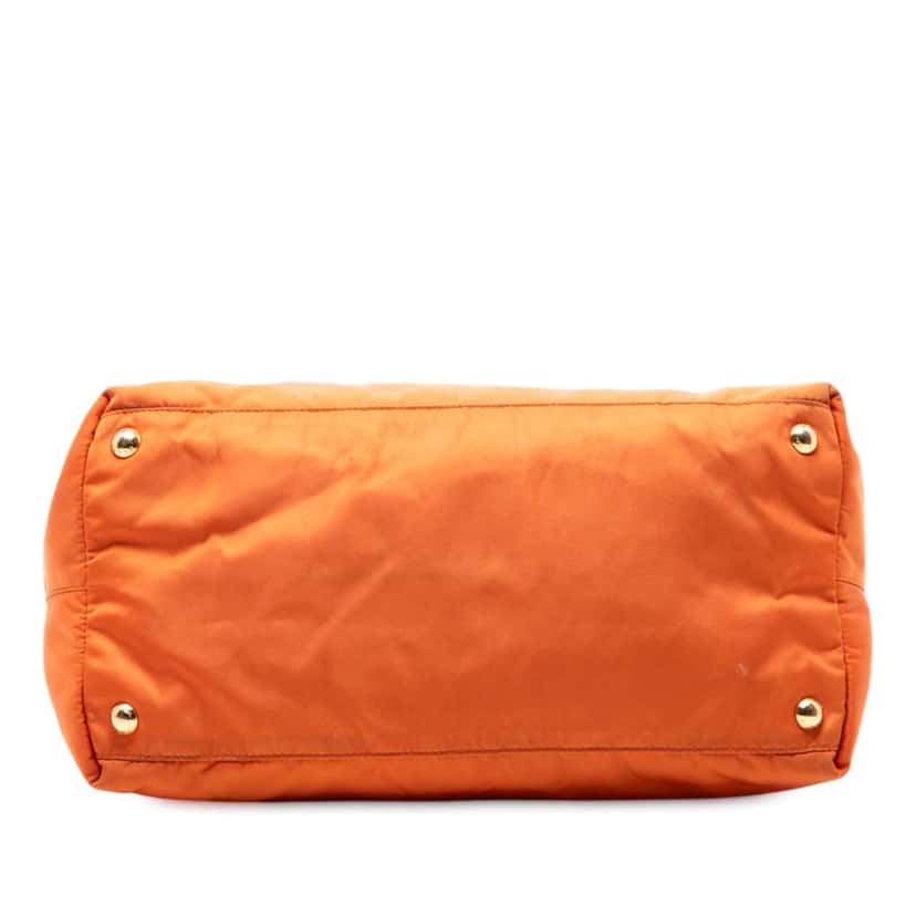 Prada Saffiano Trimmed Tessuto Satchel Orange Good condition - Inside View