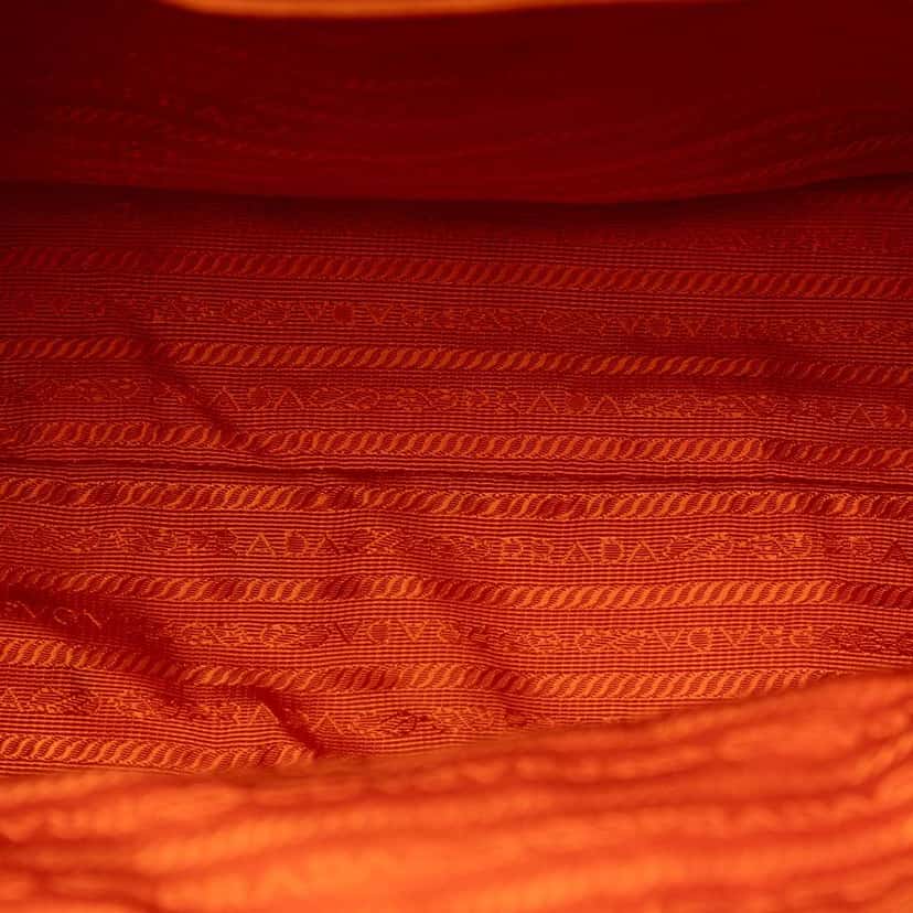 Prada Saffiano Trimmed Tessuto Satchel Orange Good condition - Model View