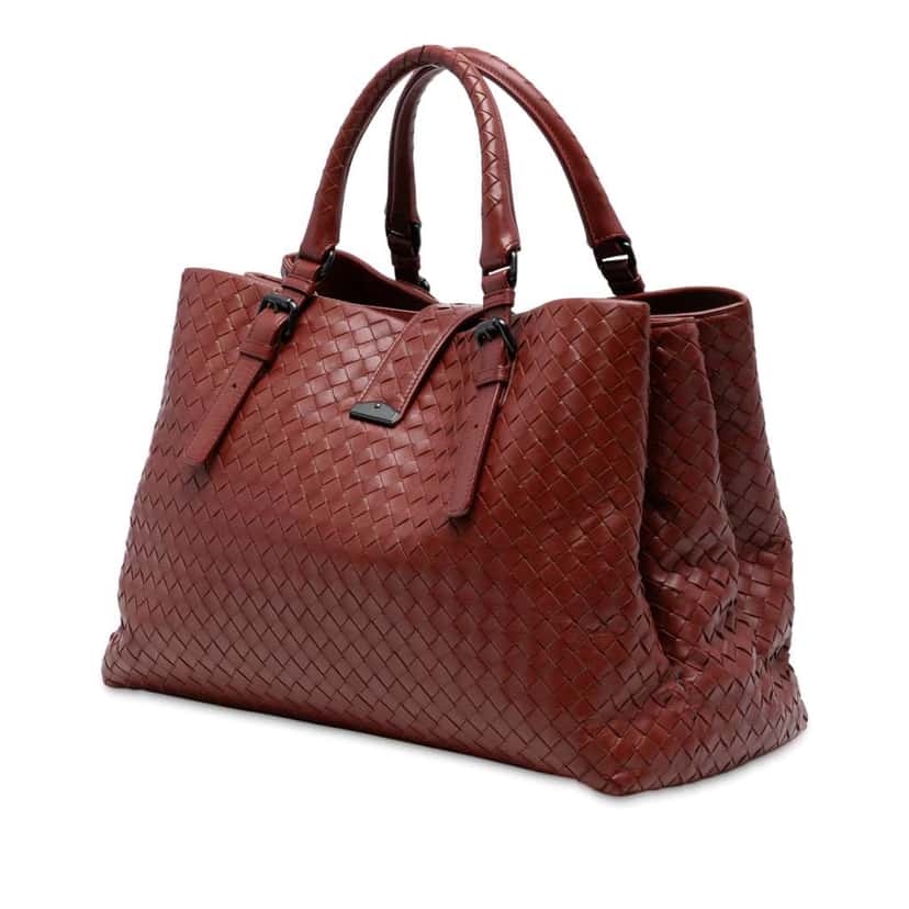 Bottega Veneta Medium Nappa Intrecciato Roma Tote Red Leather Good condition - Back View
