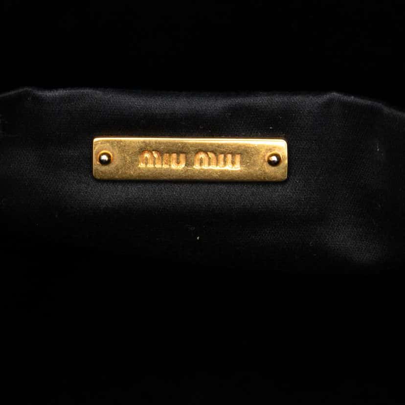Miu Miu Studded Leather Frame Clutch Black Leather Good condition - Box View