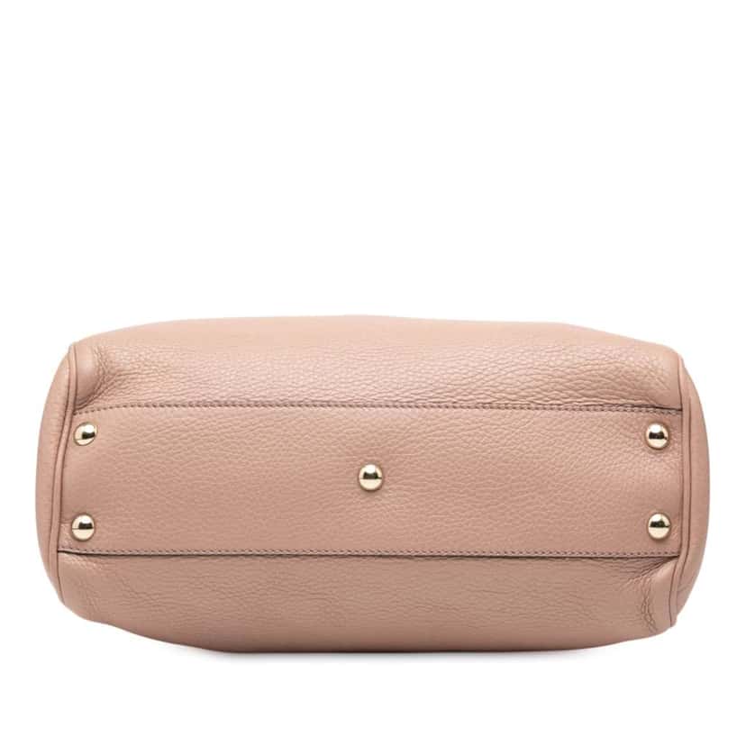 Gucci Small Calfskin Bamboo Shopper Satchel Pink Leather Good condition - Inside View