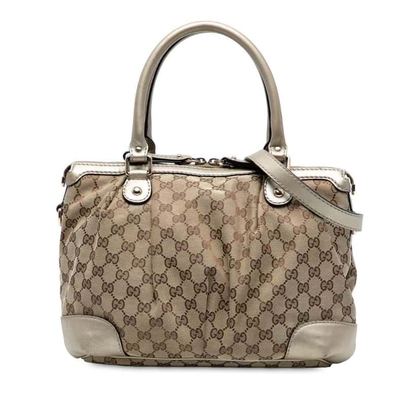 Gucci GG Canvas Sukey Satchel Brown Canvas Good condition - Front View