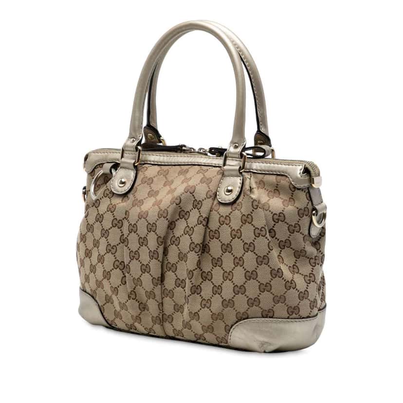 Gucci GG Canvas Sukey Satchel Brown Canvas Good condition - Back View