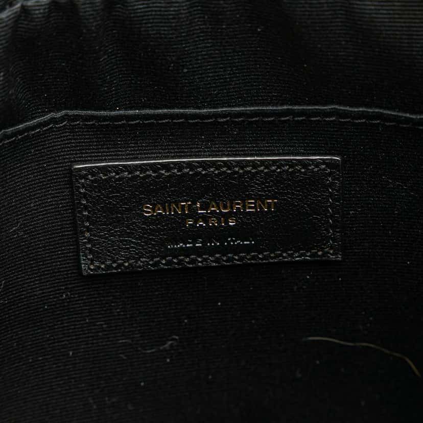 Saint Laurent Quilted Leather Monogram Lou Camera Bag White Leather Good condition - Box View