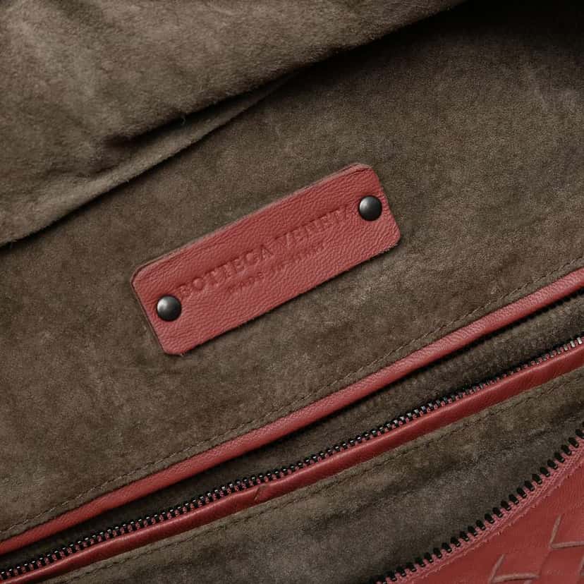 Bottega Veneta Nappa Intrecciato Brick Tote Red Leather Good condition - Box View