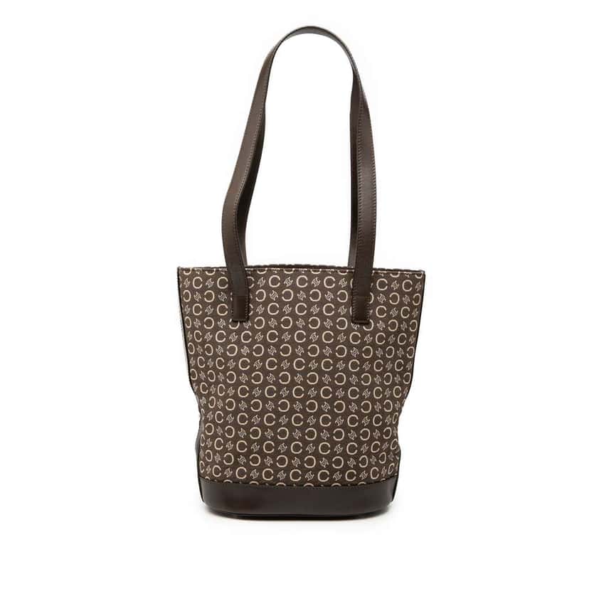 Celine C Macadam Canvas Bucket Bag Brown Canvas Very good condition - Front View