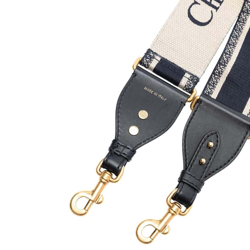 Dior Embroidered Canvas Logo Shoulder Strap Blue Canvas Very good condition - Back View