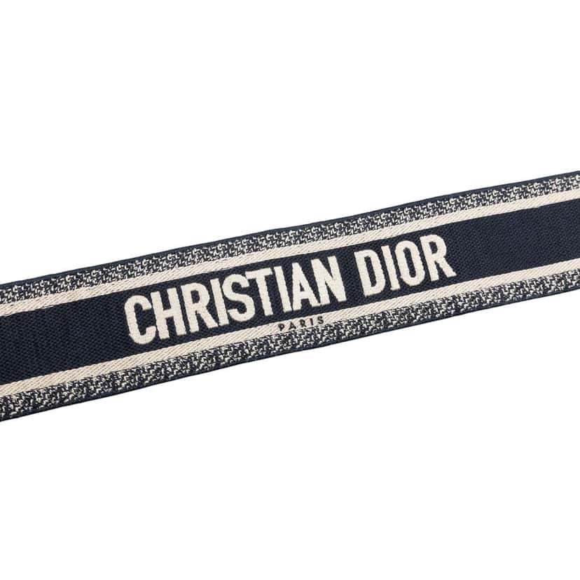 Dior Embroidered Canvas Logo Shoulder Strap Blue Canvas Very good condition - Inside View