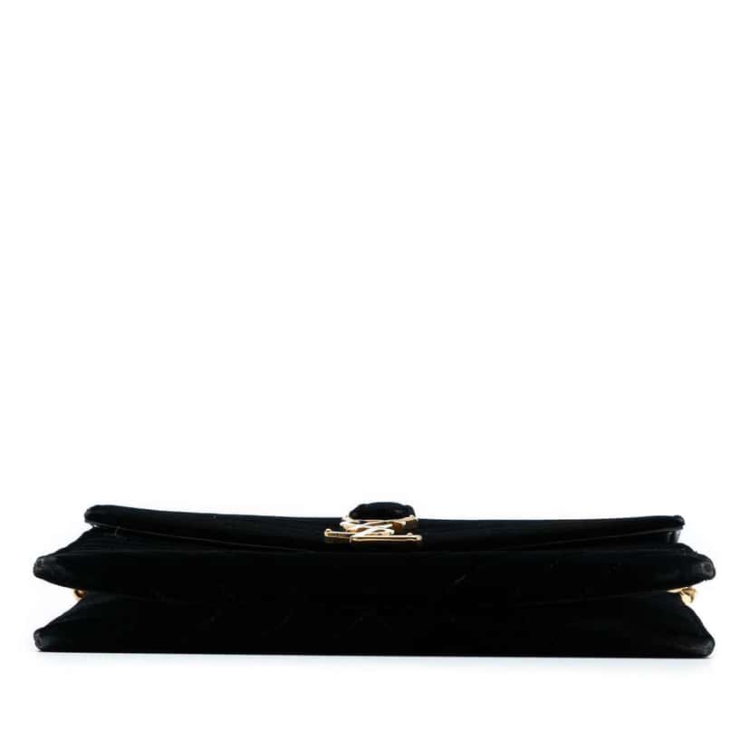 Saint Laurent Medium Chevron Velvet Monogram Envelope Bag Black Velvet Good condition - Inside View