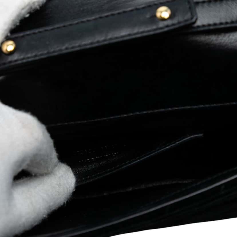 Saint Laurent Medium Chevron Velvet Monogram Envelope Bag Black Velvet Good condition - Box View